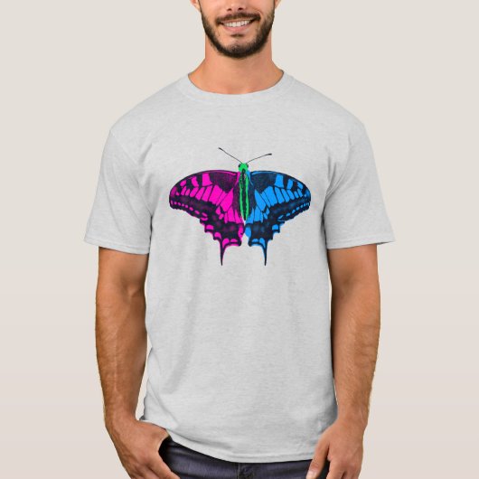 多性プライド国旗アゲハチョウ蝶 Tシャツ (正面)