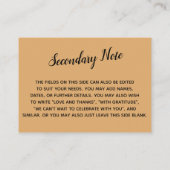 多才なカスタムシンプルDIY'結婚 Orange Cream エンクロージャーカード (裏面)