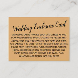 多才なカスタムシンプルDIY'結婚 Orange Cream エンクロージャーカード