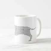 多数からのダックスフントのシルエット コーヒーマグカップ (正面右)