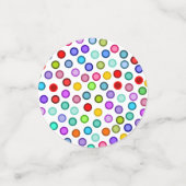 多数のカラフル円テーブル紙吹雪 コンフェッティ (スモール正面)