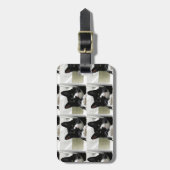 多数のタキシード猫パターン ラゲッジタグ (正面縦)