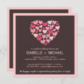 多数のハートカップルウェディングシャワー招待状 招待状 (正面/裏面)