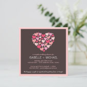 多数のハートカップルウェディングシャワー招待状 招待状 (スタンド正面)
