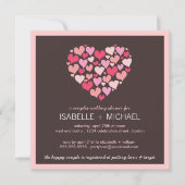 多数のハートカップルウェディングシャワー招待状 招待状 (正面)