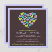 多数のハートカップルウェディングシャワー招待状 招待状 (正面/裏面)