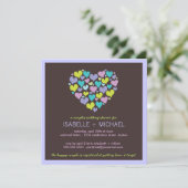 多数のハートカップルウェディングシャワー招待状 招待状 (スタンド正面)