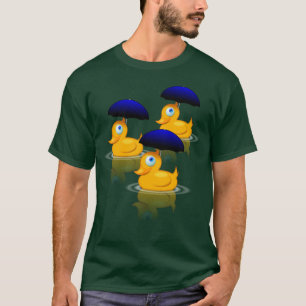 多数の傘のアヒル Tシャツ