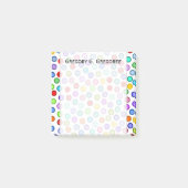 多数の円カラフル+名前をカスタムする注記 ポストイット (正面)