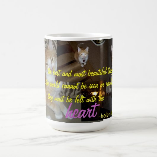 多数の写真のJunipurrヘレン・ケラーの引用文のマグ コーヒーマグカップ (中央)