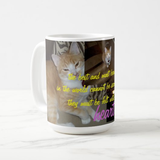 多数の写真のJunipurrヘレン・ケラーの引用文のマグ コーヒーマグカップ (正面左)