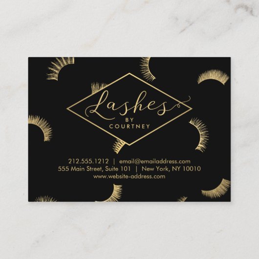 多数の点字サロンブラック/金ゴールドアフターケアカード 名刺 (裏面)