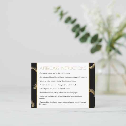 多数の点字サロンブラック/金ゴールドアフターケアカード 名刺 (スタンド正面)