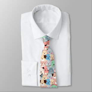 多数の犬のカラフルデザインネクタイ ネクタイ