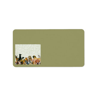 多数の犬のコラージュのラベル ラベル