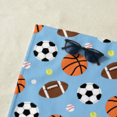 多数の球のスポーツパターン男の子のビーチタオル ビーチタオル (インサイチュ)