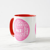 多数の言語のコーヒー・マグの平和 マグカップ (正面左)