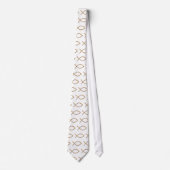 多数の金ゴールドIcthus ネクタイ (正面)