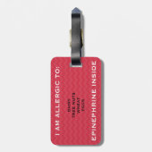 多数の食物アレルギーののまわりにの医学警報 ラゲッジタグ (裏面縦)