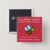 多数の食物アレルギー警報のまわりにボタン 缶バッジ (正面&裏面)