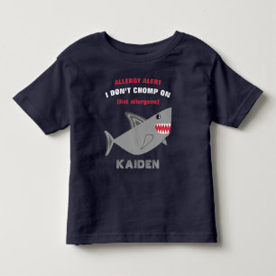 多数の食物アレルギー警報鮫のワイシャツ トドラーTシャツ