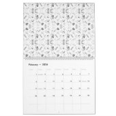 多数のfを示す単色のデザイン カレンダー (2月 2026)