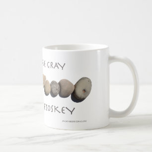 "多数は灰色少数ですPetoskey"の陶磁器のマグです コーヒーマグカップ