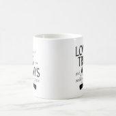 多数を愛して下さい、少数を信頼して下さい コーヒーマグカップ (中央)