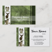 多数動物の剥製術の名刺の~の緑 名刺 (正面/裏面)