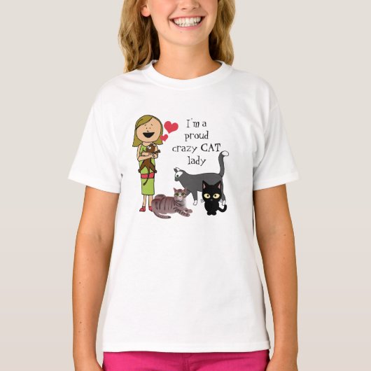 多数猫および"私は誇り高く熱狂するな猫の女性です。" Tシャツ (正面)