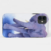 多数項目の紫色象の水彩画の芸術! Case-Mate iPhoneケース (裏面(横))