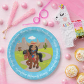 多文パーソナライズされた化誕生日女性のカーボーイ ペーパープレート (パーティー)