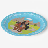 多文パーソナライズされた化誕生日女性のカーボーイ ペーパープレート (アングル)