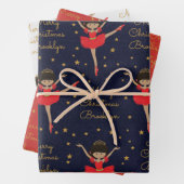 多文化のクリスマスバレリーナを個人設定 ラッピングペーパーシート (インサイチュ)