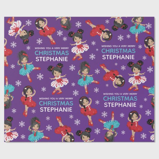 多文化のクリスマスバレリーナ ラッピングペーパー (フラット)