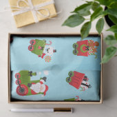 多文化の女の子がクリスマスレインに乗る 薄葉紙 (ギフト)