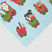 多文化の女の子がクリスマスレインに乗る 薄葉紙 (詳細)