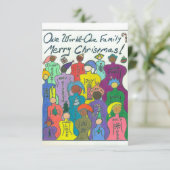 多文化の小さいクリスマスカード、1つの世界 招待状 (スタンド正面)