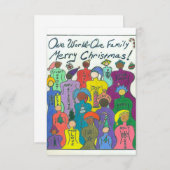 多文化の小さいクリスマスカード、1つの世界 招待状 (正面/裏面)