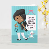 多文化の美しく勇敢な女の子のカード カード (黄色い花)