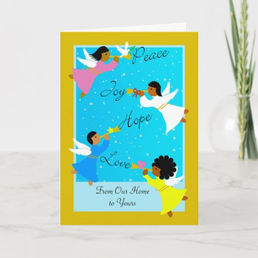 多文化エンジェルズクリスマスfrom Our home カード (正面)