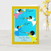 多文化エンジェルズクリスマスfrom Our home カード (黄色い花)