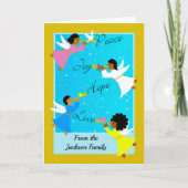 多文化カスタム天使とクリスマスフロントクリスマス カード (正面)