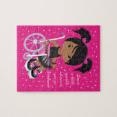 多文化ガール前向きメッセパーソナライズされたージ ジグソーパズル (横)