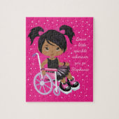 多文化ガール前向きメッセパーソナライズされたージ ジグソーパズル (縦)