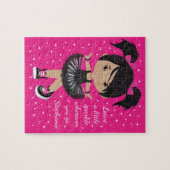 多文化スパークルガールパーソナライズされた ジグソーパズル (横)