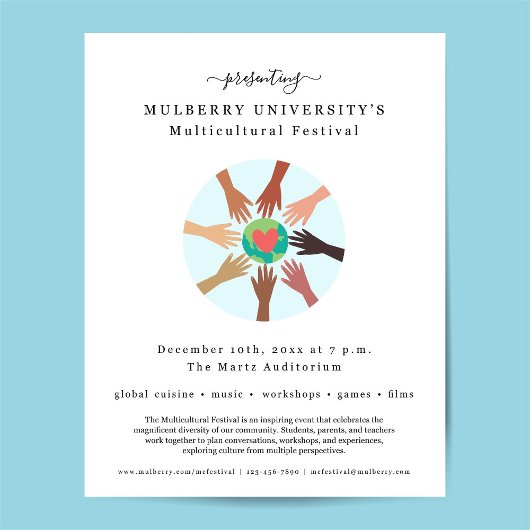 多文化フェスティバル国際的ナイトフライヤー チラシ