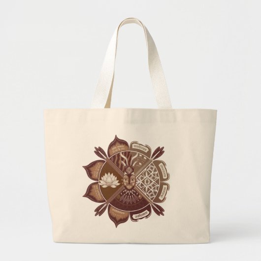 多文化共生 – 文化融合トートバッグ ラージトートバッグ (正面)