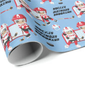 多文化女子ホッケー誕生日パーソナライズされたWr ラッピングペーパー (ロールコーナー)