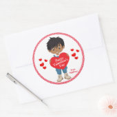 多文化少年ハッピーバレンタインデー ラウンドシール (封筒)